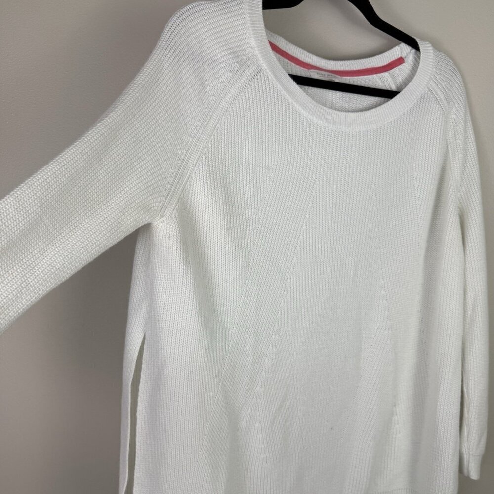 Mer Sea & Co Sweater Women's White Boxy Knit Mersea Mer-Sea Coastal Beach Nights - Picture 10 of 11